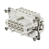 CLA. HDC HE 10 FS HDC - Conector, Hembra, 500 V, 16 A, Número de polos: 10, Conexión brida-tornillo, Tamaño de instalación: 4