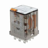 62.33.8.120.4040 Relé de potencia Faston 187 120VAC 16 A 3 contactos conmutados con pulsador de prueba + indicador mecánico, Montaje en zócalo serie 92