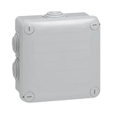 0920 22 Caja de derivación para conexiones, Plexo IP55, cuadrada. 105x105x55mm. 7 conos. Color gris