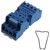 Base color azul  pins planos con brida de retención para Relé 55.32 y 55.34