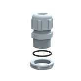98027 Conector Glándula / Prensaestopa de PVC gris PG36 para cable - IP68 - Inc. Tuerca