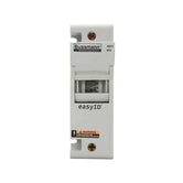 Portafusible modular 1P 60A 600Vac/Vdc, 200kA RMS Simétricos, Clase J DIN, para fusibles LPJ, JKS, DFJ (35-60amp) con indicador.