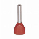 LT010010X2-R Punta Terminal Doble Roja, 2xØ-1.00 mm²/AWG18/ L1. 10mm, 500 pzas
