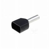 LT015008X2-BK Punta Terminal Doble Negra, 2xØ-1.50 mm²/AWG16/ L1. 8mm, 500 pzas