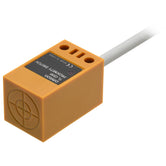 Sensor de proximidad rectangular, sin blindaje, distancia de sensado 10mm, fuente de voltaje 12-24Vdc, 3 hilos, salida NPN, operación NA, cable 2 m