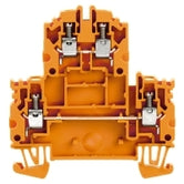 WDK 4N OR Clema de doble piso color naranja, Conexión brida-tornillo, 4 mm², 800 V, 32 A,10-22 awg