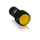 Botón pulsador amarillo, iluminado 1-NA,  24 Vac/dc