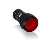 Botón pulsador rojo, iluminado 1-NC, 24 Vac/dc