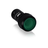 Botón pulsador verde, iluminado 1-NA,  220 Vac/dc