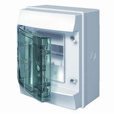 Caja mistral IP65, 4 módulos,1 fila  puerta transparente, 202x152x117
