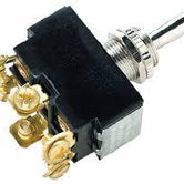 Interruptor de palanca (cola de rata) (toggle switch) 2P1T On-On, 15A 125VAC; 10A 250V CA, 3/4 HP. 125-250VAC