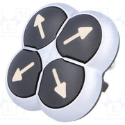 Botón pulsador 4 posiciones grabado de flechas