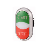 Botón pulsador doble, color verde (start)/rojo (stop)