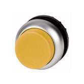 Botón pulsador saliente, color amarillo, iluminado, momentáneo