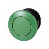 Boton pulsador tipo hongo, color verde, momentaneo