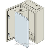 Gabinete metálico con puerta ciega y platina, RAL7035, 300x200x150 mm, con tapa superior
