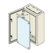 Gabinete metálico con puerta ciega y platina, RAL7035, 300x300x150 mm, con tapa superior