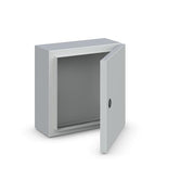 Gabinete metálico con puerta ciega y platina, RAL7035, 600X400X200 mm, sin tapa superior, 1SZR000001A0014