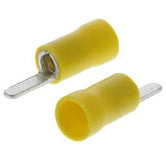 Terminal aislamiento nylon navaja 10mm largo 12-10awg amarilla (paq. 100 pzas)