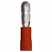 Desconectador tipo bala (macho), aislamiento de vinilo, 22-16 AWG 0.5-1.5 mmÂ², 4mm diam, rojos, 50 piezas