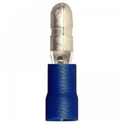 Desconectador tipo bala (macho), aislamiento de vinilo, 16-14 AWG 4-6 mmÂ², 4mm diam, azules, 50 piezas