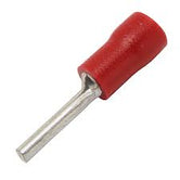 Terminal aislamiento vinilo tipo pin (entrada fácil) 10mm largo 22-16 AWG 0.5-1.5 mm² rojas (paq. 100 pzas)
