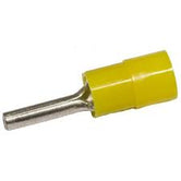 Terminal aislamiento vinilo pin 14mm largo 12-10AWG amarilla (paq. 100 pzas)