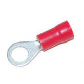 Terminal aislamiento vinilo tipo anillo (entrada fácil) 22-16 AWG 0.5-1.5  mm² tornillo # 6 rojas (paq. 100 pzas)