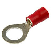 Terminal aislamiento vinilo tipo anillo (entrada fácil) 22-16 AWG 0.5-1.5  mm² tornillo # 5/16 rojas (paq. 100 pzas)