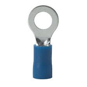 Terminal aislamiento vinilo tipo anillo (entrada fácil) 16-14 AWG 1.5-2.5  mm² tornillo # 8 azules (paq. 100 pzas)