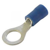 Terminal aislamiento vinilo tipo anillo (entrada fácil) 22-16 AWG 0.5-1.5  mm² tornillo # 5/16 azules (paq. 100 pzas)