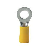 Terminal aislamiento vinilo tipo anillo (entrada fácil) 12-10 AWG 4-6 mm² tornillo # 3/8 amarillas (paq. 100 pzas)