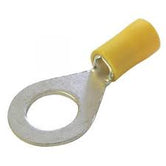 Terminal aislamiento vinilo tipo anillo (entrada fácil) 12-10 AWG 4-6 mm² tornillo # 5/16 amarillas (paq. 100 pzas)
