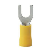 Terminal aislamiento vinilo tipo horquilla (entrada fácil) 16-14 AWG 4-6 mm² tornillo # 8 amarillas (paq. 100 pzas)
