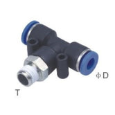 Conector tipo T Tubo: 5/16 Rosca: NPT3/8